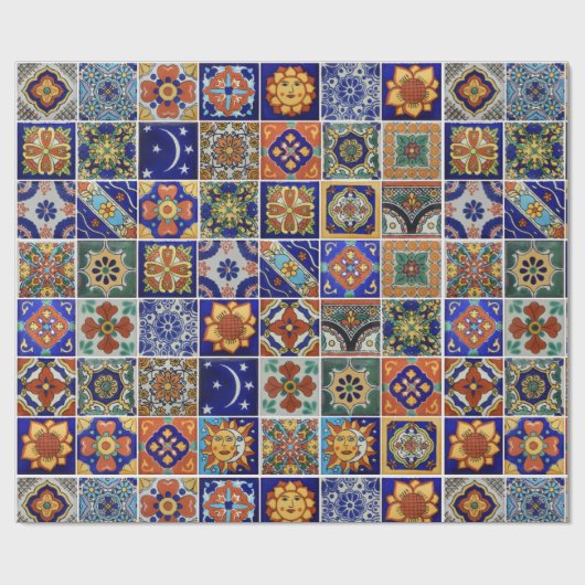 Prachtige Mexicaanse Tegel Afbeelding Colorful Sou Cadeaupapier (Vlak)