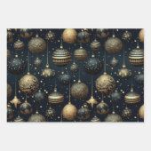 Prachtige Midnight Sparkle Sierlijke Kerstmis Inpakpapier Vel (Voorkant)