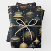 Prachtige Midnight Sparkle Sierlijke Kerstmis Inpakpapier Vel (In situ)