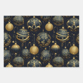 Prachtige Midnight Sparkle Sierlijke Kerstmis Inpakpapier Vel (Voorkant 3)