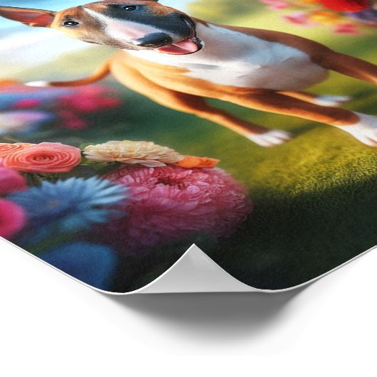 Prachtige miniatuur Bull Terrier Poster (Hoek)
