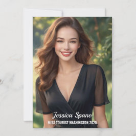 Prachtige Minimaal Elegante Foto Autogramkaart voo Kaart