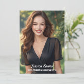 Prachtige Minimaal Elegante Foto Autogramkaart voo Kaart (Staand voorkant)