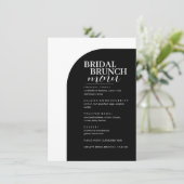 Prachtige minimale lettertypeknop Bridal Brunch Me Menu (Staand voorkant)