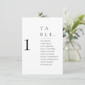 Prachtige minimale tabel met een aantal zitplaatse kaart (Staand voorkant)