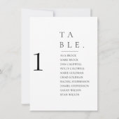 Prachtige minimale tabel met een aantal zitplaatse kaart (Achterkant)