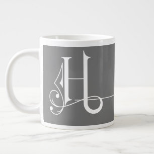 Prachtige minimalistische elemantmonogram H Grote Koffiekop