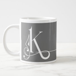 Prachtige minimalistische elemantmonogram K Grote Koffiekop