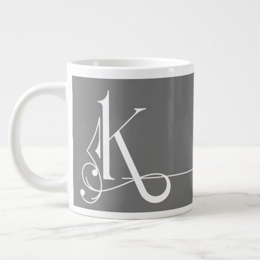 Prachtige minimalistische elemantmonogram K Grote Koffiekop (Links)