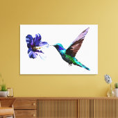 Prachtige minimalistische Hummingbird/Hibiscus Can Canvas Afdruk (Insitu (Woonkamer))