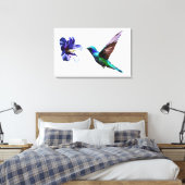 Prachtige minimalistische Hummingbird/Hibiscus Can Canvas Afdruk (Insitu (Slaapkamer))
