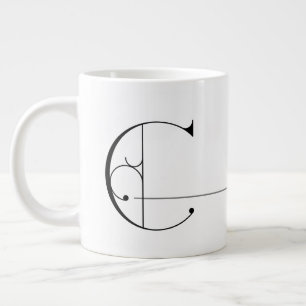 Prachtige minimalistische legant monogram C Grote Koffiekop