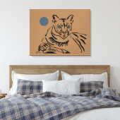 Prachtige minimalistische Mountain Lion Canvas Art (Insitu (Slaapkamer))