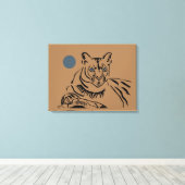 Prachtige minimalistische Mountain Lion Canvas Art (Insitu (Houten vloer))