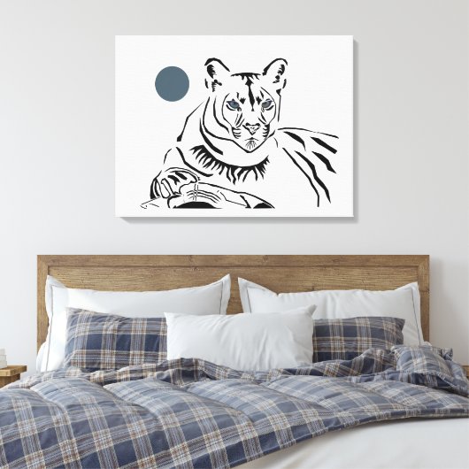 Prachtige minimalistische Mountain Lion Canvas Art (Insitu (Slaapkamer))