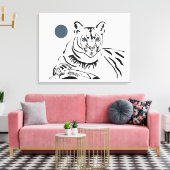 Prachtige minimalistische Mountain Lion Canvas Art (Insitu (Woonkamer))