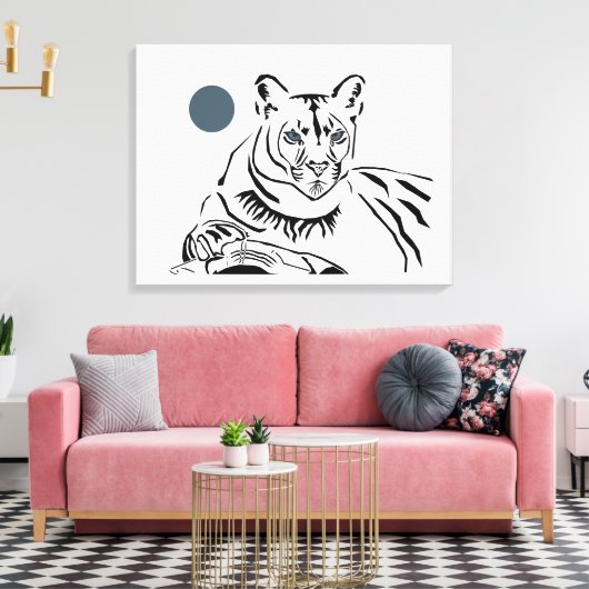 Prachtige minimalistische Mountain Lion Canvas Art (Insitu (Woonkamer))