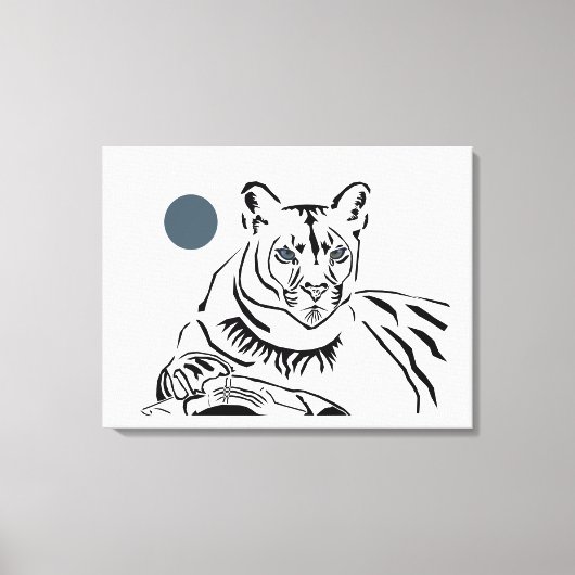 Prachtige minimalistische Mountain Lion Canvas Art Afdruk (Voorkant)