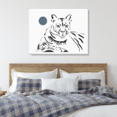 Prachtige minimalistische Mountain Lion Canvas Art Afdruk (Insitu (Slaapkamer))