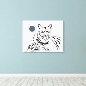 Prachtige minimalistische Mountain Lion Canvas Art Afdruk (Insitu (Houten vloer))