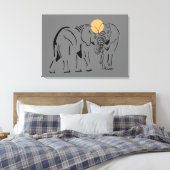 Prachtige minimalistische olifant-schilderkunst canvas afdruk (Insitu (Slaapkamer))