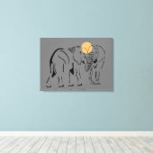 Prachtige minimalistische olifant-schilderkunst canvas afdruk (Insitu (Houten vloer))