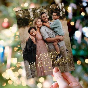 Prachtige Mix FOIL Prettig Kerstmis Fotokaart Folie Feestdagenkaart
