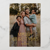 Prachtige Mix FOIL Prettig Kerstmis Fotokaart Folie Feestdagenkaart (Voorkant)