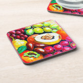 Prachtige mix van het schilderen van druivensap. B Bier Onderzetter (Linkerzijde)