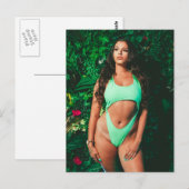 Prachtige Mode met mint-groene bikini-model briefk Briefkaart (Voorkant / Achterkant)