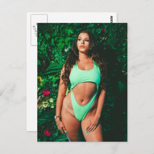 Prachtige Mode met mint-groene bikini-model briefk Briefkaart (Voorkant / Achterkant)