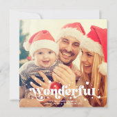 Prachtige | Moderne Boho Retro Tekst Familie Foto Feestdagenkaart (Voorkant)