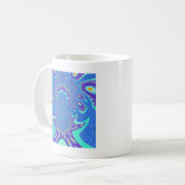 Prachtige moderne cyaan blauwe batik caleidoscoop  koffiemok (Voorkant links)