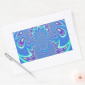 Prachtige moderne cyaan blauwe batik caleidoscoop rechthoekige sticker (Envelop)