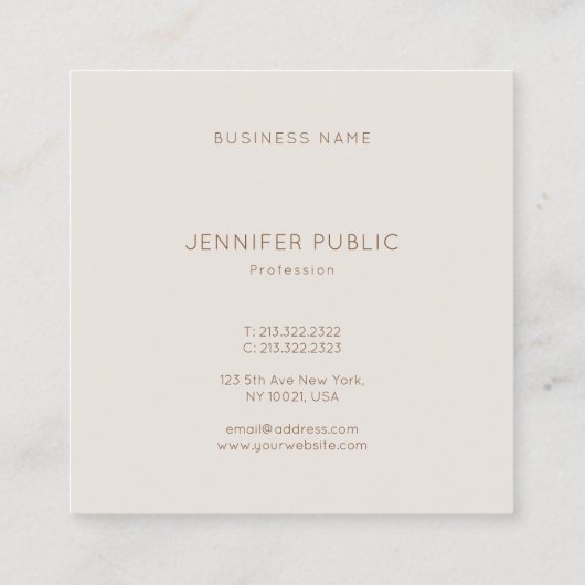 Prachtige, moderne design luxe vierkante visitekaartje (Achterkant)