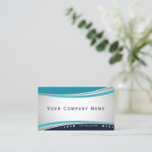 Prachtige moderne gebogen lijnen in blauw visitekaartje (Staand voorkant)
