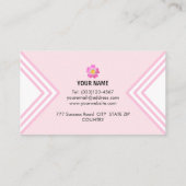 Prachtige, moderne roze en wit visitekaartje (Achterkant)