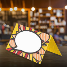 Prachtige moderne spraakwolk comicbook plaatskaart