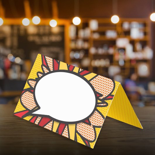 Prachtige moderne spraakwolk comicbook plaatskaart kaart