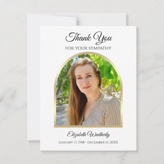 Prachtige moderne sympathie dank u fotokaart bedankkaart (Voorkant)