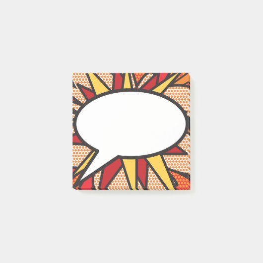 Prachtige moderne tekstballon in stripstijl post-it® notes (Voorkant)