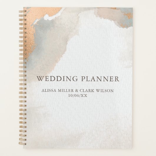 Prachtige, moderne Waterverf Abstract Roos Gold Planner (Voorkant)
