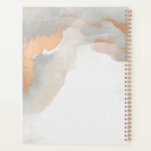 Prachtige, moderne Waterverf Abstract Roos Gold Planner (Achterkant)