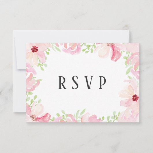 Prachtige moderne Waterverf Anemone Flower RSVP (Voorkant)