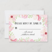 Prachtige moderne Waterverf Anemone Flower RSVP (Achterkant)