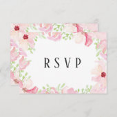 Prachtige moderne Waterverf Anemone Flower RSVP (Voorkant / Achterkant)