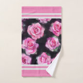 Prachtige moderne Waterverf roze rozen Collectie Bad Handdoek (Handdoek)