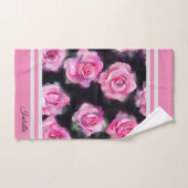 Prachtige moderne Waterverf roze rozen Collectie Bad Handdoek (Handdoek)