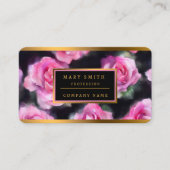 Prachtige moderne Waterverf roze rozen Collectie Visitekaartje (Voorkant)