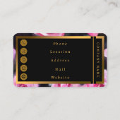 Prachtige moderne Waterverf roze rozen Collectie Visitekaartje (Achterkant)